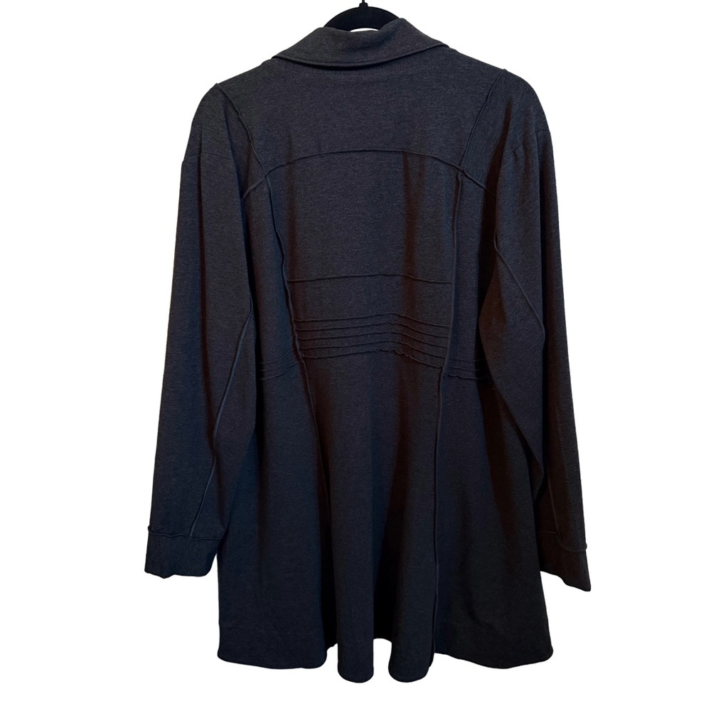 NWT 🩶 Nic+Zoe Seamed Riding Jacket 3-Button Dark Gray Knit, Long, Equestrian, 1X - Picture 11 of 15